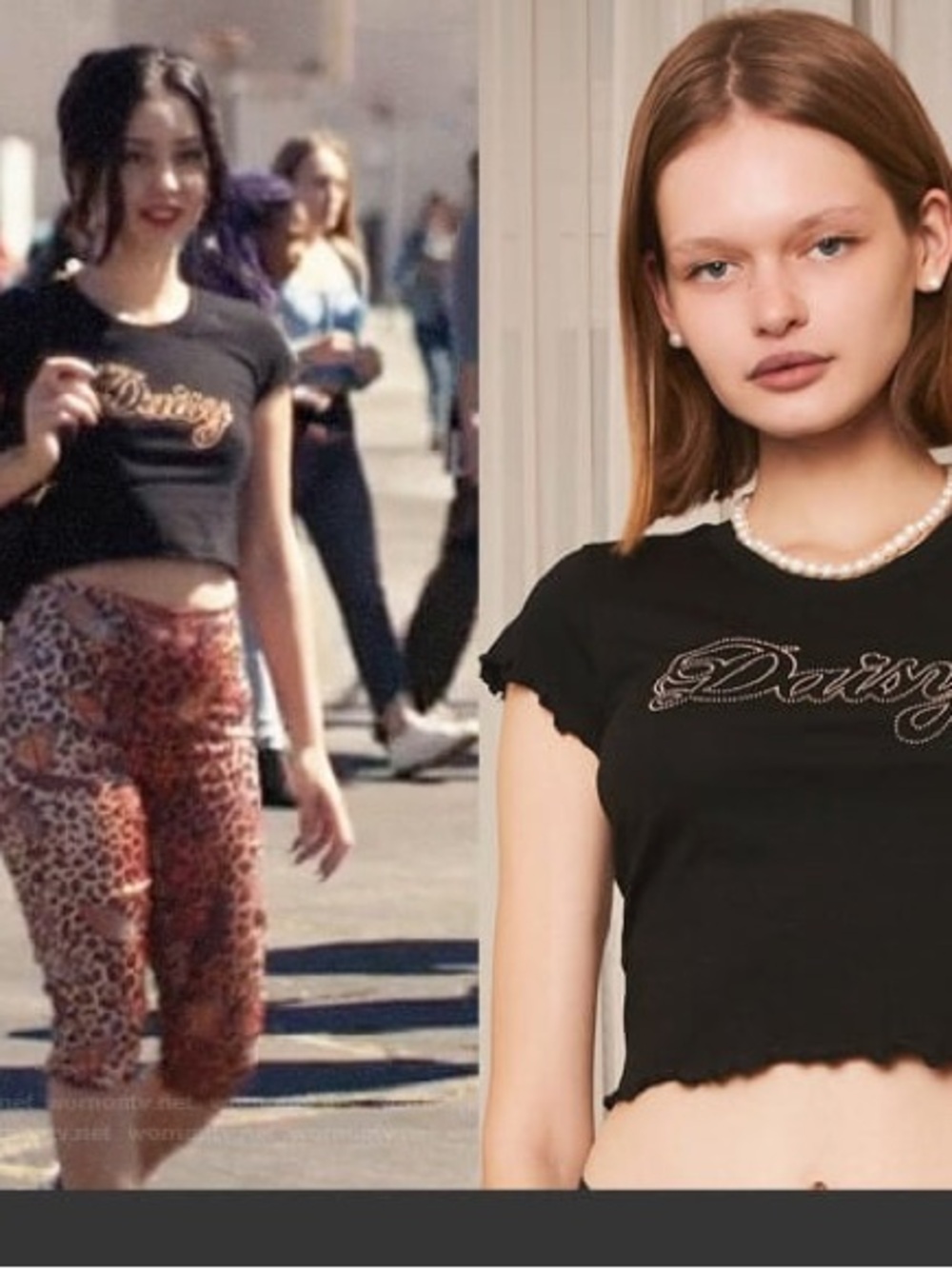 Daisy Daisy Tv crop rhinestone top